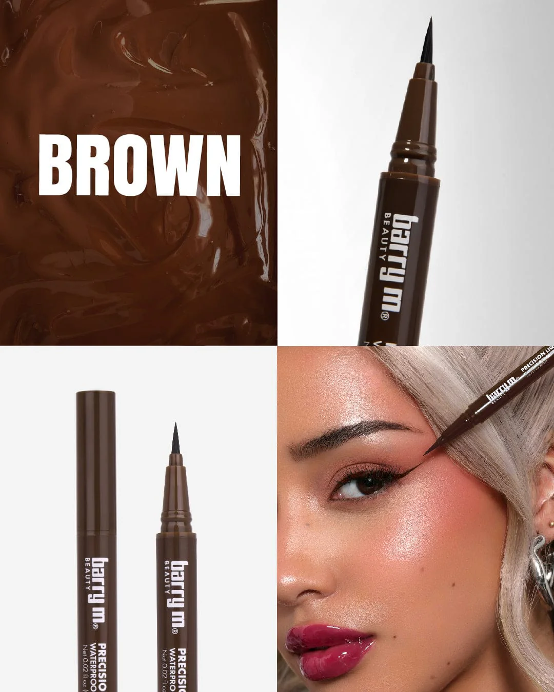 Precision Liquid Liner Waterproof Brush Tip Pen | Brown - Image 8